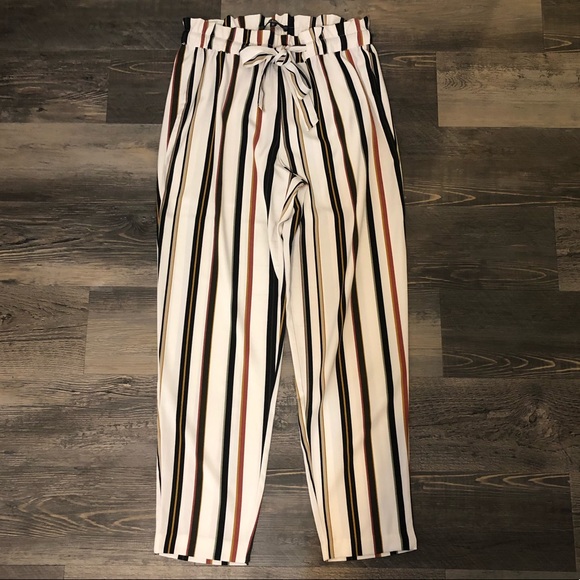 Dynamite Pants - Dynamite striped paper bag pant - size s - color -multi